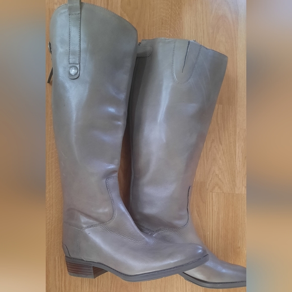 SAM EDELMAN Tall Wide Calf Boots | Dark Grey | Supple Leather |  NEW!! - Picture 6 of 14